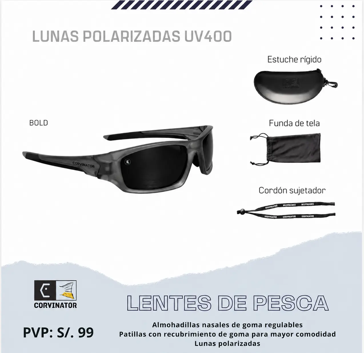 LENTES DE PESCA CORVINATOR - BOLD
